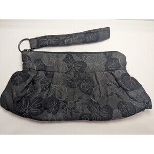 Maruca Clutch Wristlet Handmade Colorado Floral Black & Grey